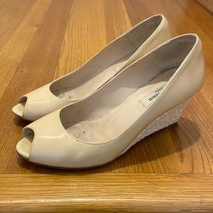 LK Bennett nude color espadrille wedges